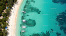 Aerial View of Tropical Beach with Turquoise Ocean Waters