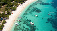 Aerial View of Tropical Beach with Turquoise Waters