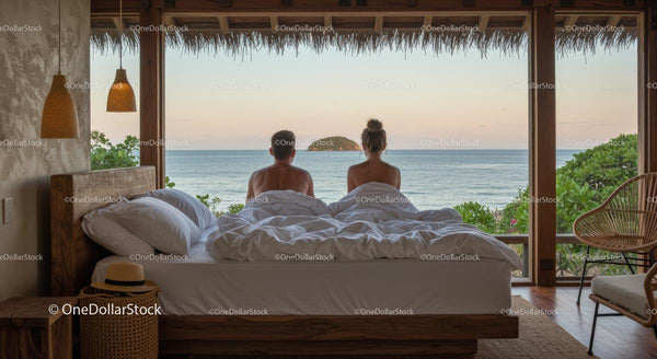 Couple Enjoying a Serene Morning with Ocean View