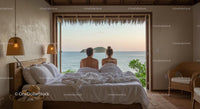 Couple Relaxing with Ocean View in Tropical Retreat