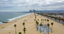 Aerial View of Los Angeles Beach and Skyline