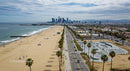 Stunning Los Angeles Coastal Skyline with Sandy Beach