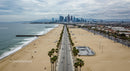 Palm-Lined Avenue Leading to a Coastal Metropolis