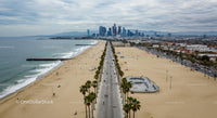 Palm-Lined Avenue Leading to a Coastal Metropolis