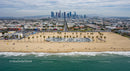 Aerial View of Los Angeles Beachfront and Skyline