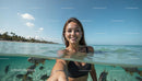 Woman Snorkeling in Crystal Clear Tropical Waters