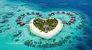 Tropical Heart-Shaped Island Resort in Turquoise Waters