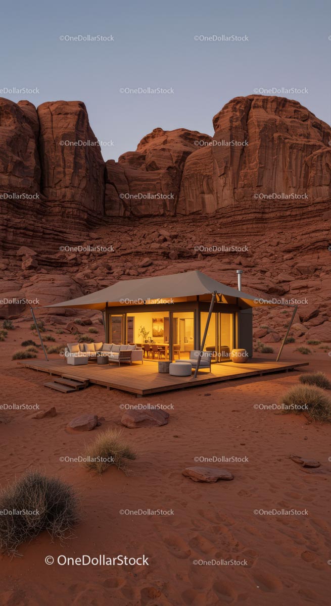 Luxury Glamping Tent in Scenic Desert Canyon