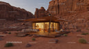 Modern Desert Retreat Nestled Among Red Sandstone Cliffs