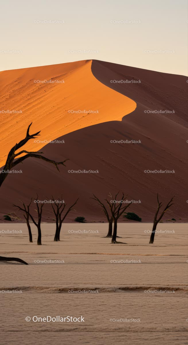 Majestic Sand Dunes and Ancient Trees in Namib Desert