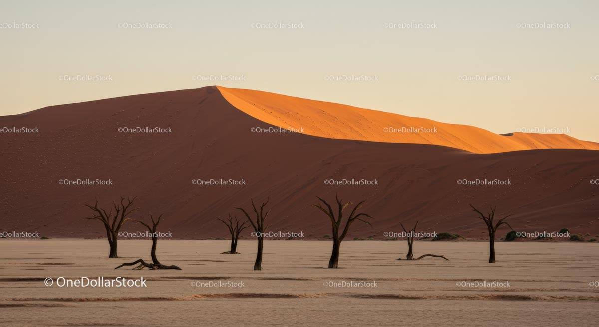 Sunset Over Sossusvlei's Majestic Sand Dunes