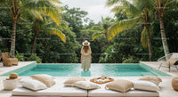 Tropical Serenity by the Infinity Pool with Lush Palm Trees