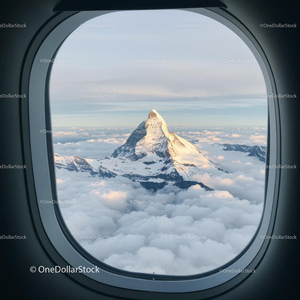 Majestic Matterhorn View from Airplane Window