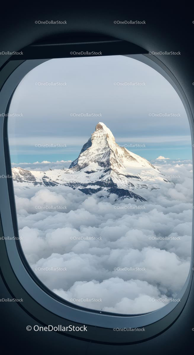 Stunning Matterhorn View from Airplane Window