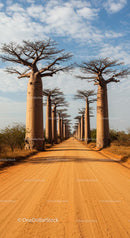 Avenue of Baobabs in Madagascar's Scenic Landscape