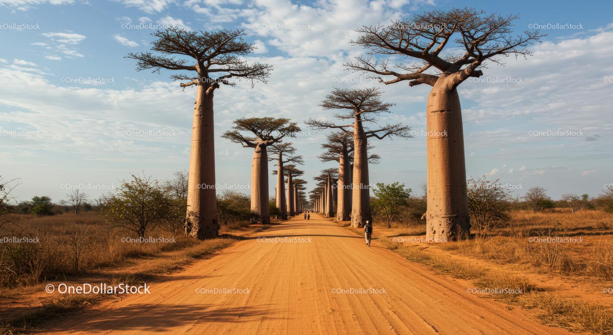 Majestatyczna Aleja Baobabów o wschodzie słońca na Madagaskarze