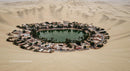 Aerial View of Huacachina Oasis in the Peruvian Desert