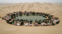 Huacachina Oasis Surrounded by Sandy Desert Dunes
