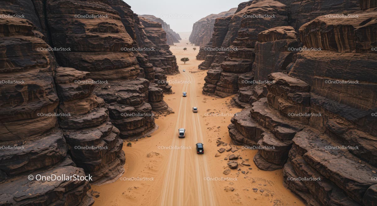 Aerial Adventure through Scenic Desert Canyon