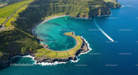 Aerial View of Scenic Coastal Bay with Turquoise Waters