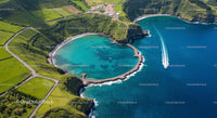 Aerial View of Scenic Coastal Bay with Turquoise Waters