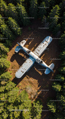 Abandoned Vintage Airplane in Dense Forest