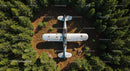 Abandoned Airplane in Dense Forest Clearing