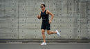 Urban Jogging by Fit Man in Black Sportswear