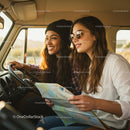 Two Friends Enjoying a Road Trip Adventure in a Van