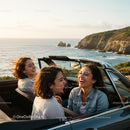 Friends Enjoying Scenic Coastal Drive in a Convertible