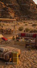 Luxury Desert Lounge with Cozy Outdoor Seating