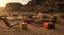 Luxurious Outdoor Lounge in Desert Sunset