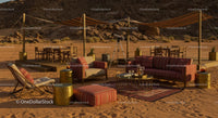 Luxury Outdoor Lounge in Desert Setting