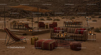 Desert Camp with Cozy Lounge and Stargazing Setup