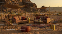 Luxury Desert Lounge with Telescope and Cozy Seating