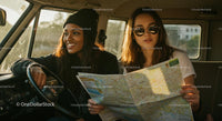 Two Friends Enjoying a Road Trip Adventure