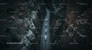Aerial View of Cars Navigating a Narrow Canyon Road
