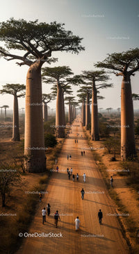 Avenue of Baobabs at Sunset in Madagascar
