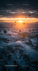 Breathtaking Sunrise Over Cappadocia with Hot Air Balloons