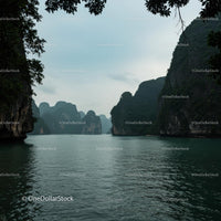 Majestic Limestone Cliffs over Serene Waters