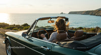 Father and Son Enjoying a Scenic Drive in Convertible