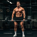 Muscular Man Performing Intense Deadlift in Gym