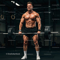 Muscular Man Performing Intense Deadlift in Gym