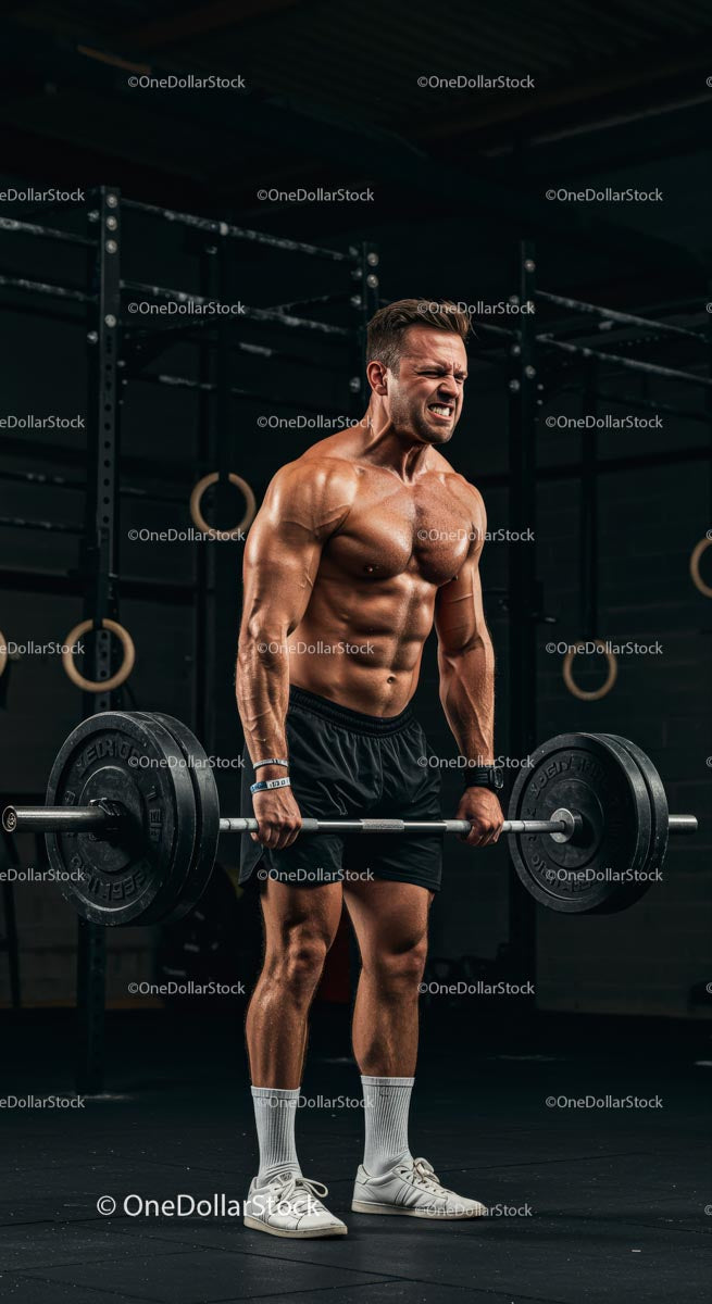 Intense Weightlifting Session in Modern Gym