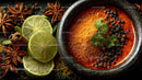 Vibrant Spice and Herb Arrangement with Fresh Lime