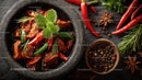 Spicy Asian Dish with Fresh Herbs and Aromatic Spices
