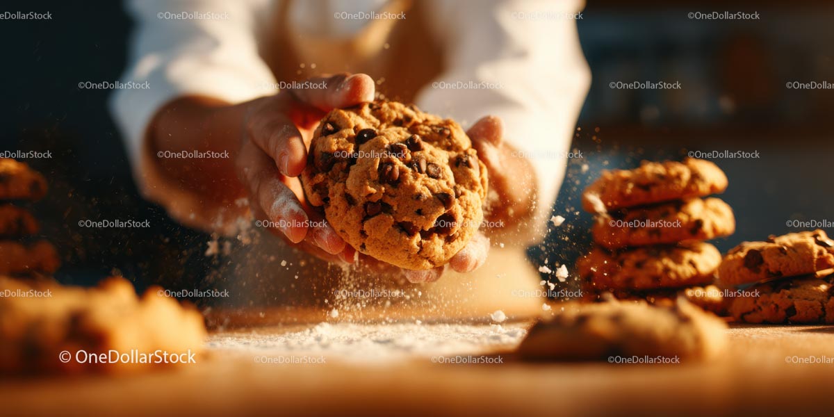Freshly Baked Chocolate Chip Cookies in Warm Light