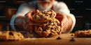 Freshly Baked Chocolate Chip Cookies Stacked in Warm Kitchen