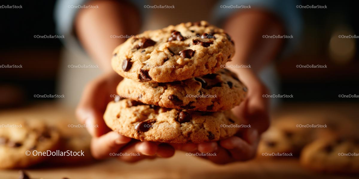 Homemade Chocolate Chip Cookies Freshly Baked