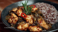Spicy Grilled Chicken with Herbs and Rice